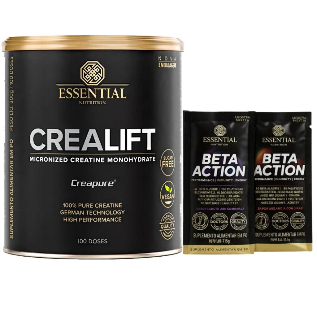 Creatina Essential Nutrition Creapure 300g Pó +2 Sachês