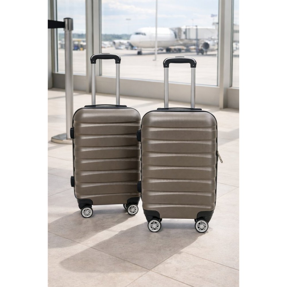 Kit 2 Malas de Viagem Com Rodinhas 18'' e 20'' trabalho passeios viagens  -  Cinza