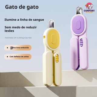 Cortador de Unhas para Pets com Luz LED e Trava de Segurança - Ergonômico e Preciso