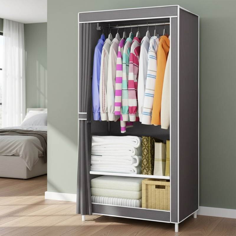 Guarda Roupa Portátil Desmontável Organizador de Roupas Compacto Leve Fácil Montagem