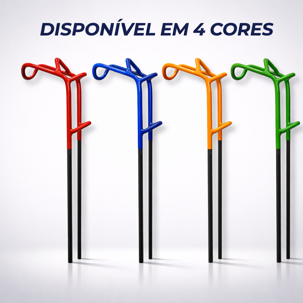 Suporte Vara de Pesca Reforçado 3 Posições Emborrachado Aço 6mm Barranco Pesqueiro Rio escolha cor