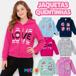 Kit 2 Jaquetas de Moletom Infantil Menina com Zíper e Capuz – Premium | 1 ao 16 em Oferta na Shopee
