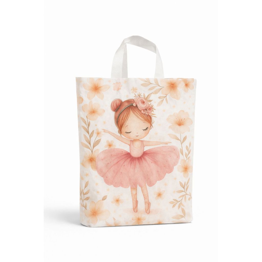 Sacola alça fita estampada Bailarina 29x45 com 25,50,75,100 em Oferta na Shopee