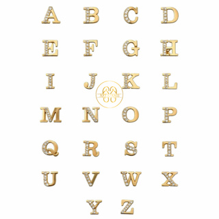 Kit 26 Letras Iniciais Douradas Banhadas Com Strass Para Chinelo Pingente em Oferta na Shopee