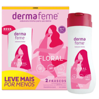 Kit 2 Sabonete Íntimo Líquido - Dermafeme Floral 200ml cada em Oferta na Shopee