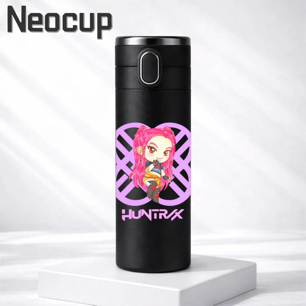 Garrafa Térmica Aço Inoxidável 304 HUNTR/X Guerreiras do K-pop Mira Com Termômetro digital 420ml