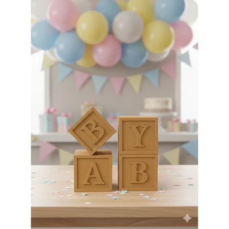 Cubo Baby 20x20 Decoração Festa Mdf Cru