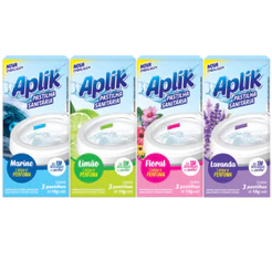 Pastilha Sanitária Adesiva Aplik Caixas C/3 banheiro cheiroso