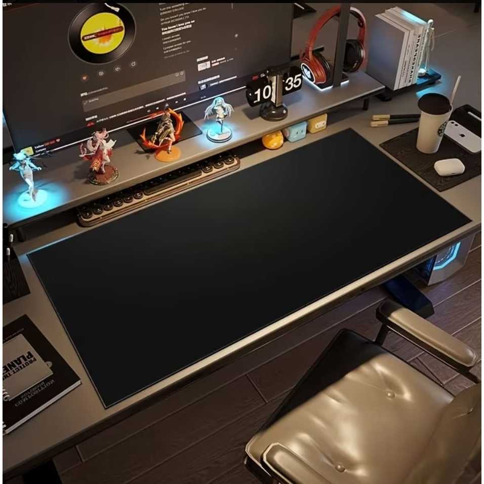 Mouse Pad Gamer Escritório Grande 90x40cm Preto Desk Pad Tapete