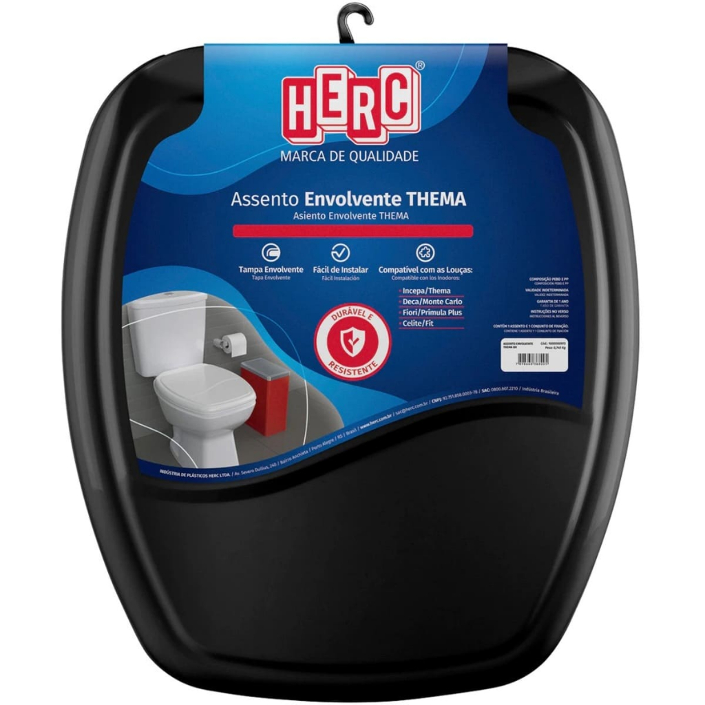 Assento Tampa De Vaso Quadrado Preto Sem Almofada Incepa Thema Monte Carlo Celite FIt Primula Plus