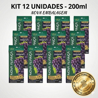 100% Suco Integral de Uva Tinto Aliança 200ml - 12 Caixinhas em Oferta na Shopee