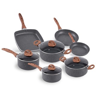 Jogo de Panelas Brinox Smart Plus 7 Peças Indução Granito - Antiaderente
