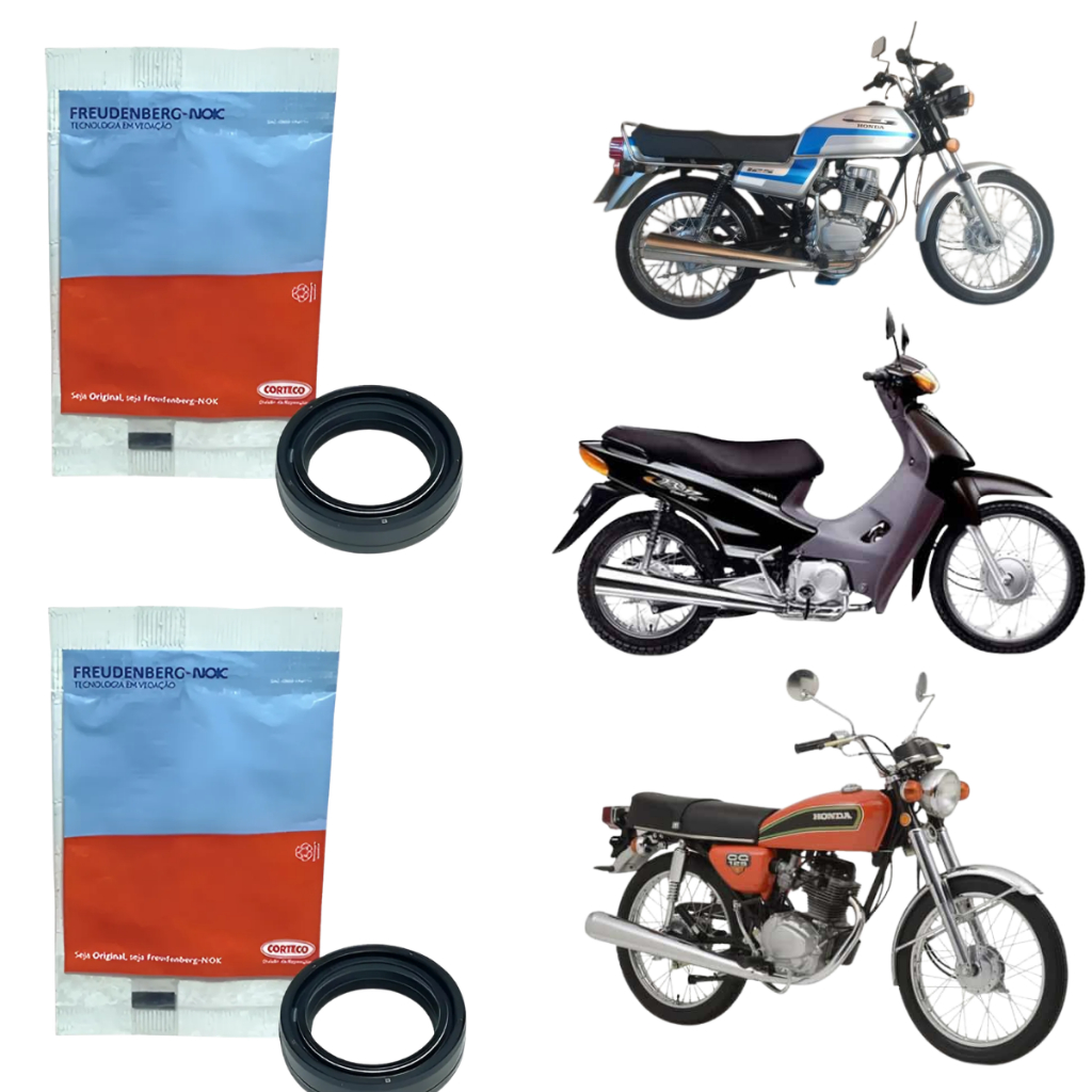 Retentor Bengala Corteco p Honda CG 83 a 09 Biz/Pop 100 Par
