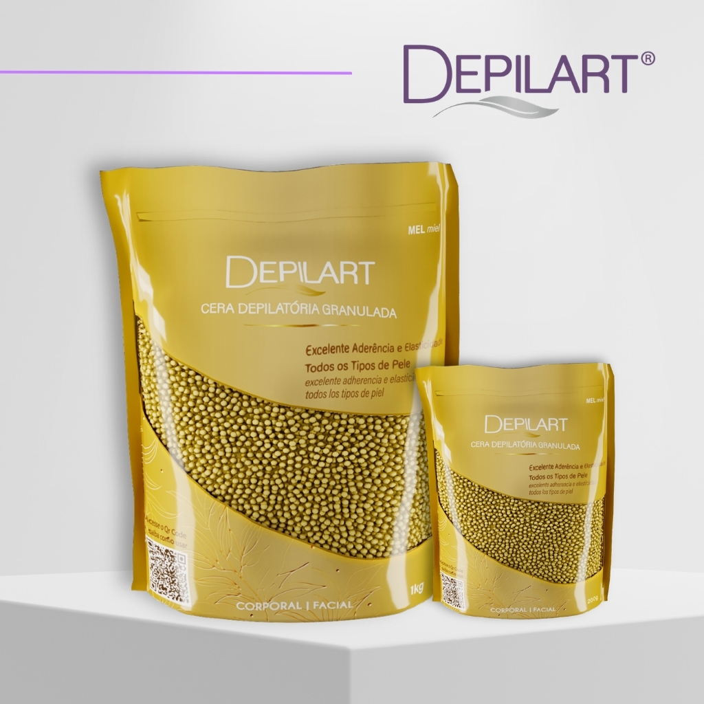 Cera Depilatória Granulada Depilart – Alta Aderência, Secagem Rápida e Profissional
