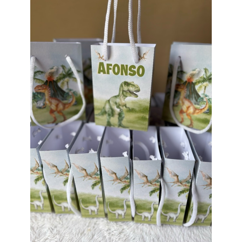 Sacolinha Surpresa Dinossauro Personalizada | Lembrancinha Festa Infantil Dino Baby | Envio Rápido
