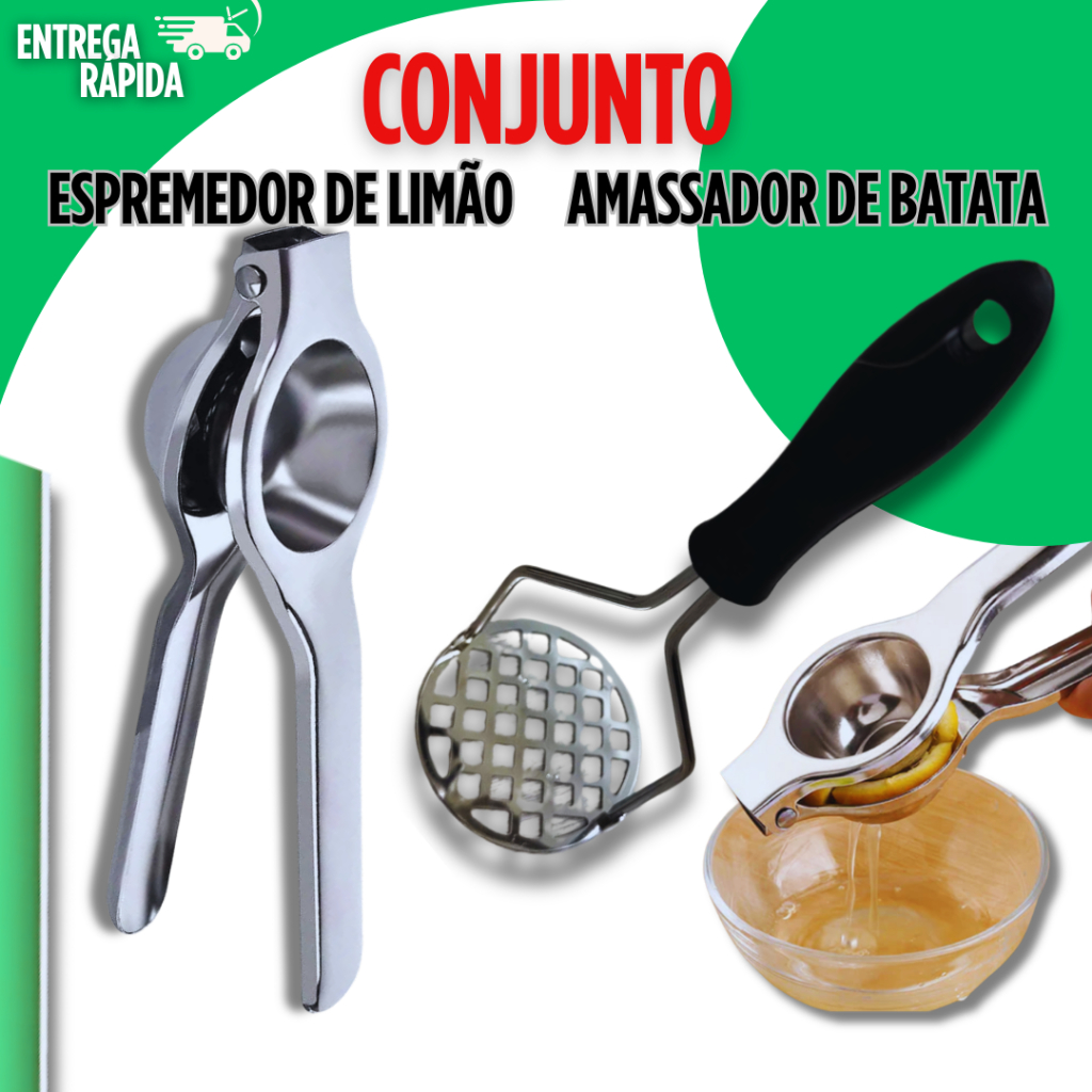 Espremedor de Limão e Amassador de Batatas Premium Multiuso Utilidades Qualidade Excelente
