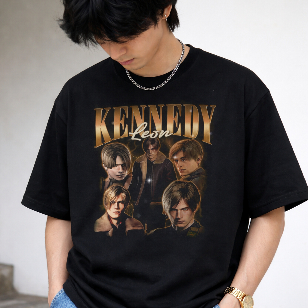 Camiseta Masculina e Feminina Resident Game Kennedy Camisa Geek Jogos RE Leon 100% Algodão T-Shit Streetwear