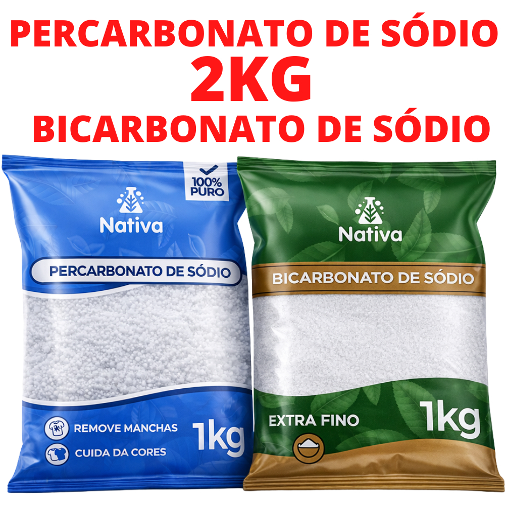 2KG Combo Ultra Clareador Percabonato, de Sódio + Bicarbonato de Sódio - Nativa