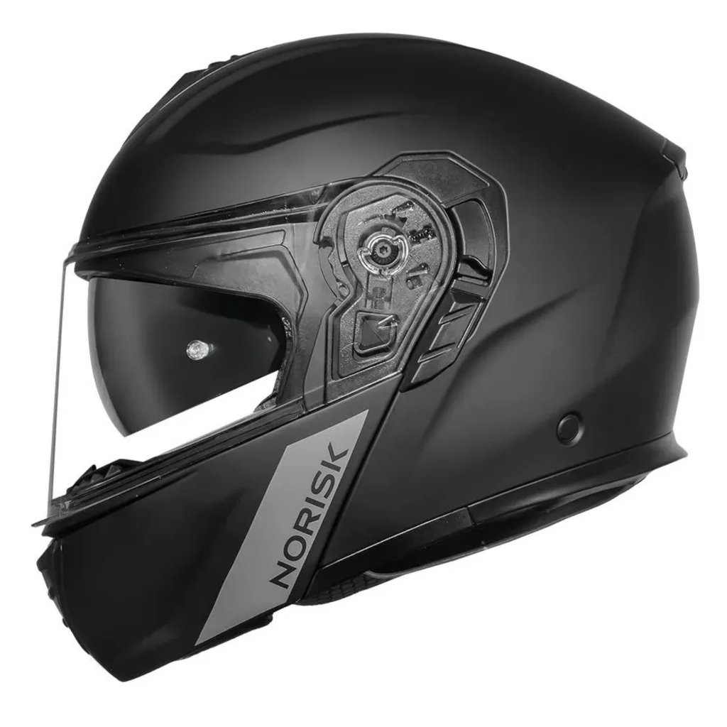 Capacete De Moto Escamoteavel Norisk Vortex Monocolor Preto Titanium fosco Prata Cinza Vermelho Azul Robocop