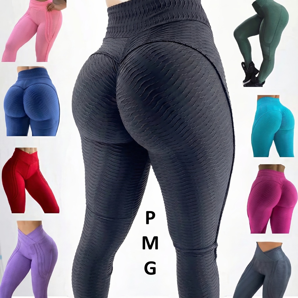 Calça legging academia modeladora P, M e G - brocada - empina bumbum -  treino - fitness