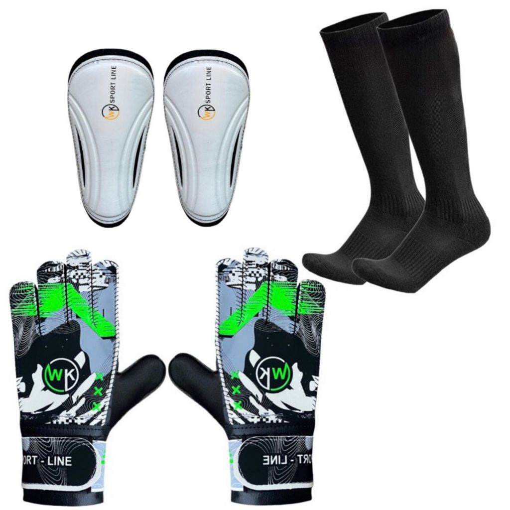 Kit luva de Goleiro  Wk-1 Meião e Caneleira