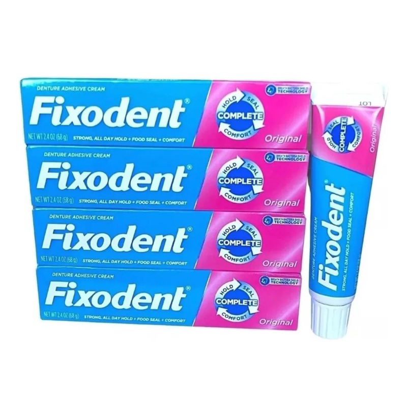 4 Fixodent 68g - 100% Original (4 Tubos)
