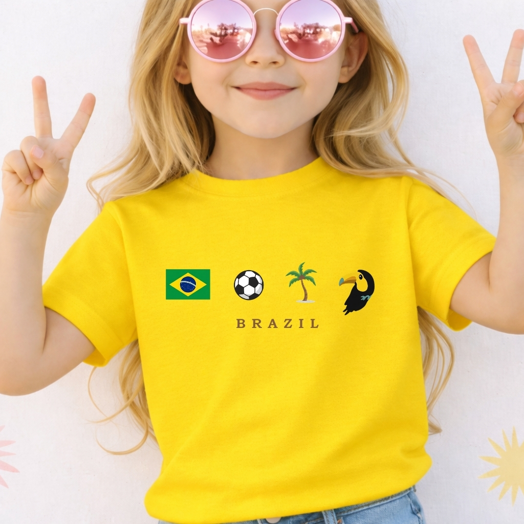 Camiseta do Brasil Estilosa Natureza Roupa Infantil Menina Juvenil e Adulta Bloguerinha