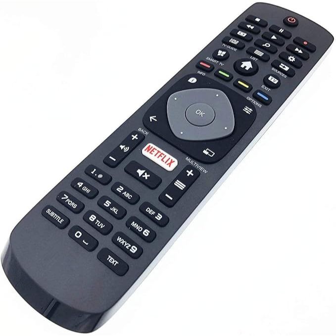 Controle Remoto para TV Philips Smart 4K LCD LED Com Tecla Função Netflix