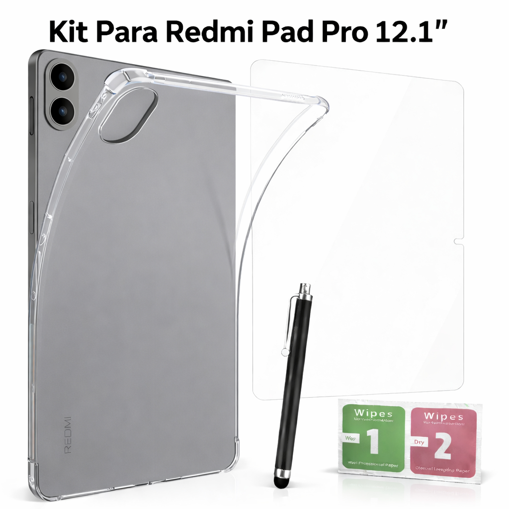 Kit para Redmi Pad Pro / Poco Pad M1 12.1" Capa TPU Anti-impacto e Película de Cerâmica + Caneta Touch BRINDE em Oferta na Shopee