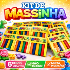 Kit 3/10/20 Unidades Massinha de Modelar 65g cada Lembrancinha Festa Aniversário