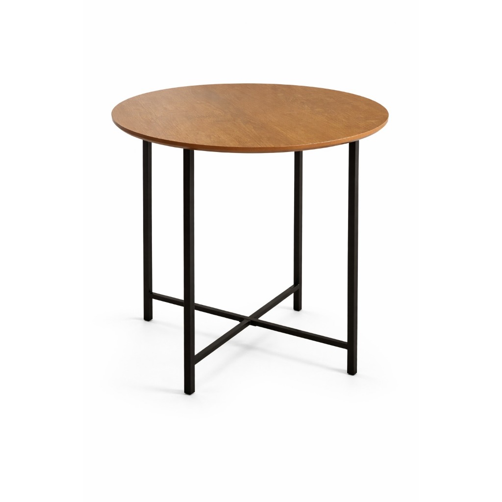Mesa Bistrô Alta Base e Tampo Redondo Para Cozinha Bar 68cm Imbuia Área Goumet