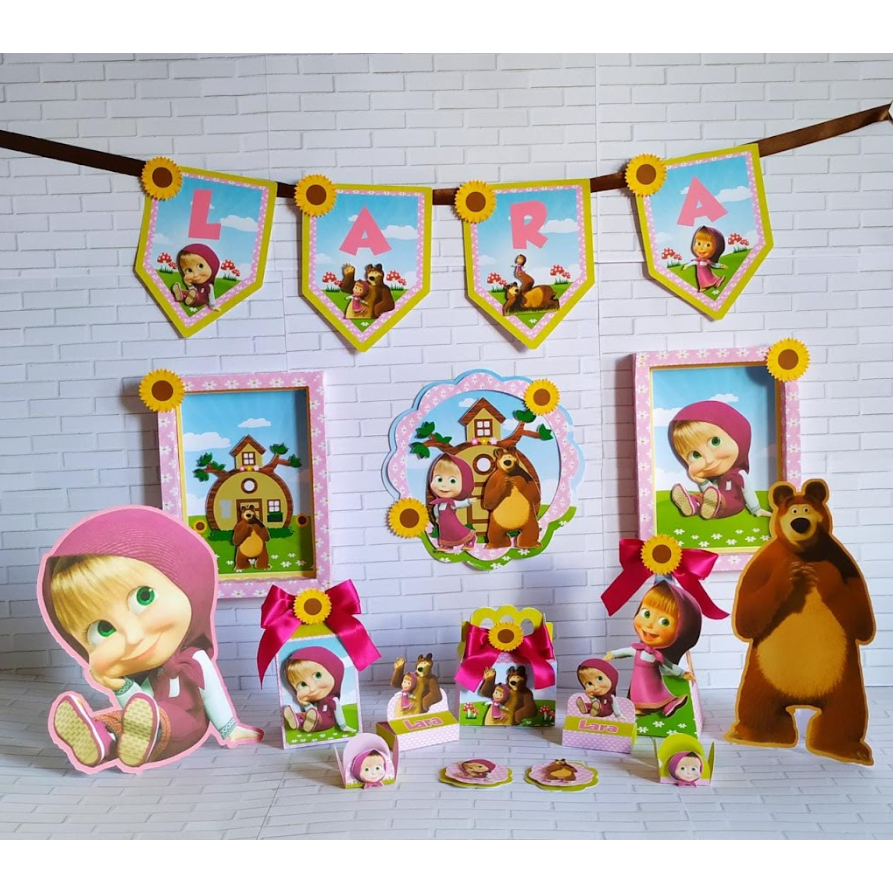 kit Só um bolinho Masha e o Urso l Mesversário Masha e o Urso - Festa completa l