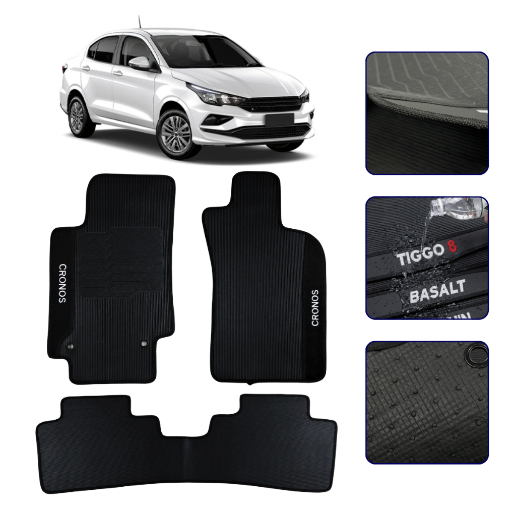 Jogo de Tapete Automotivo Para Cronos 2018 2019 2020 2021 2022 2023 2024 2025 Kit Carro 3 peças