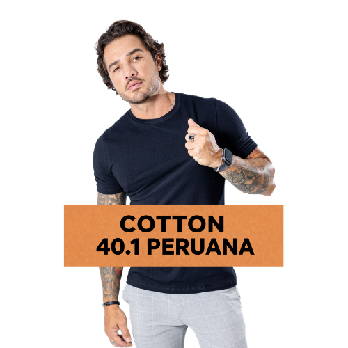 Camisa Peruana Básica Premium 40.1Malha Algodão Com Elastano Modelo Original Slim Fit e Tradicional