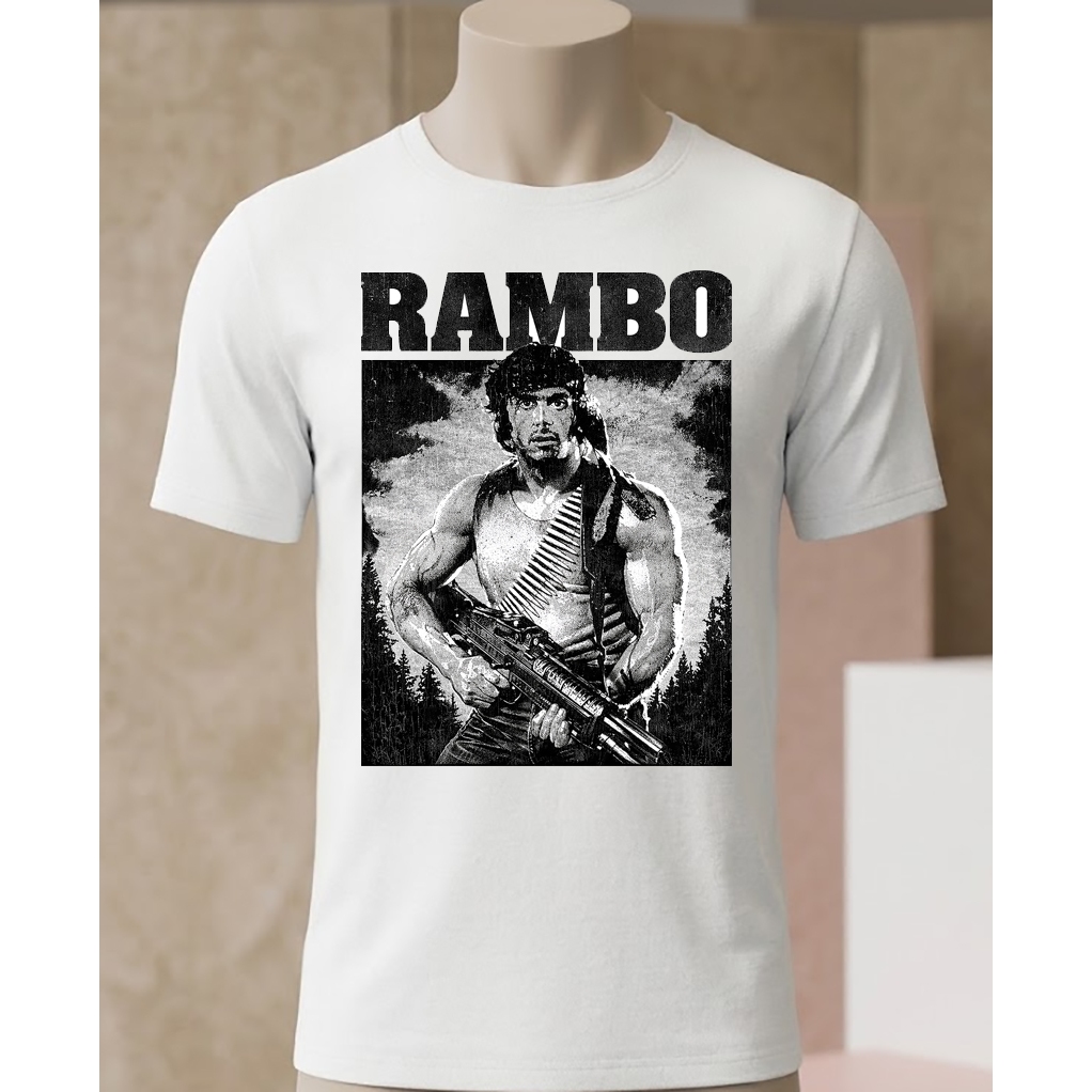 Camiseta Rambo Sylvester Stallone Filme Ação #M3