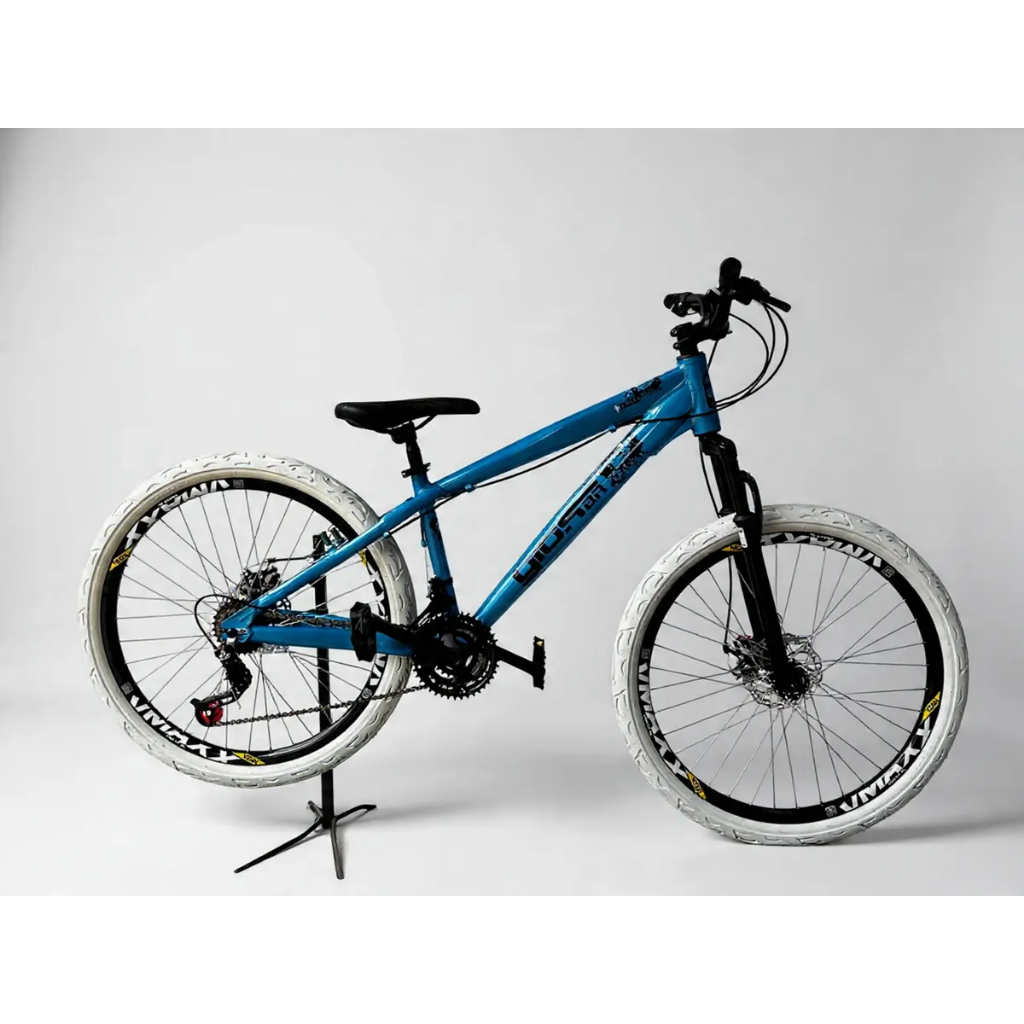 Bicicleta Gios Aro26 4Trix/Frx-Evo 21V Roda Vmaxx Freio a Disco Pneu Flame Branco - Azul