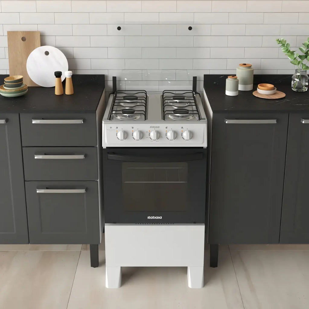 Fogão 4 Bocas Branco Itatiaia de chão Star Clean a gás Forno 51L porta de vidro Acendimento manual — imagem 2 de 2