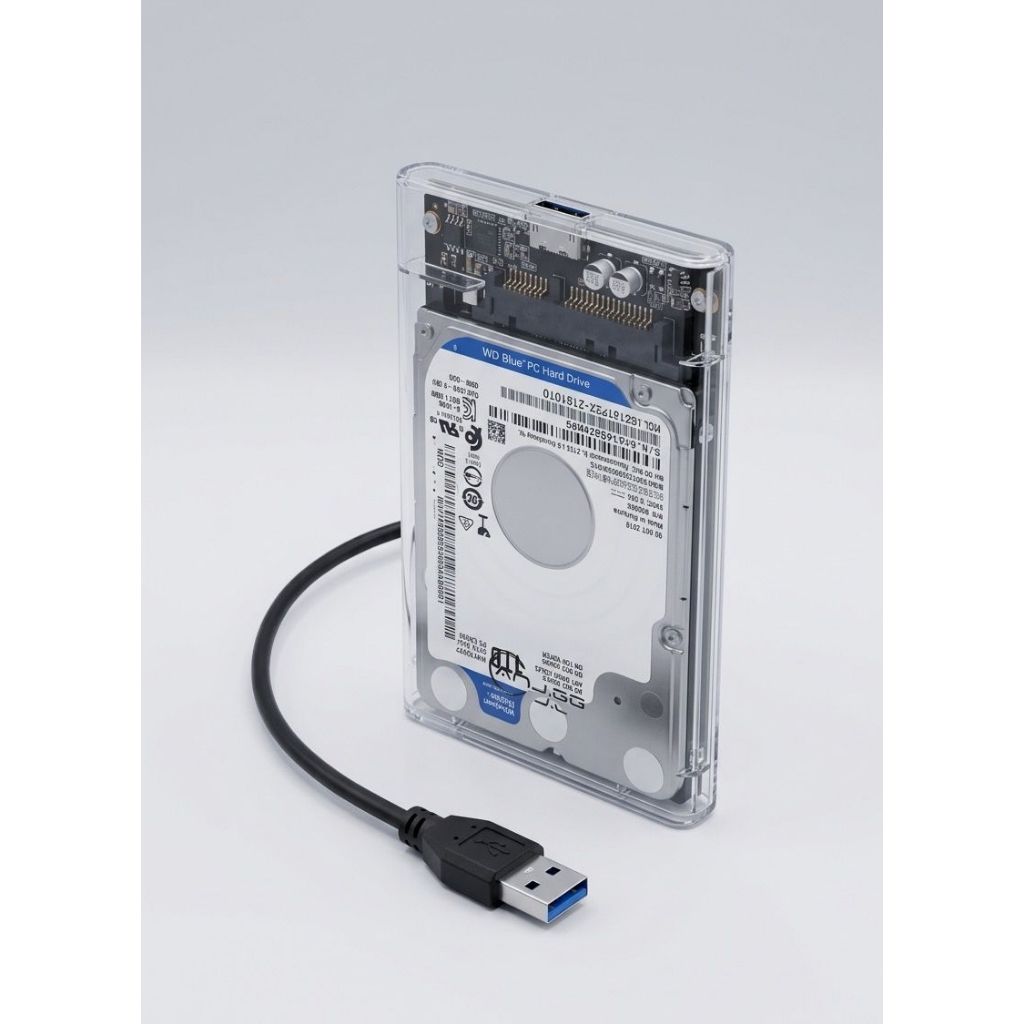 HD EXTERNO PORTÁTIL 1TB/1000GB USB 3.0 CASE TRANSPARENTE, PS2 PS3 PS4 PS5 XBOX PC NOTEBOOK