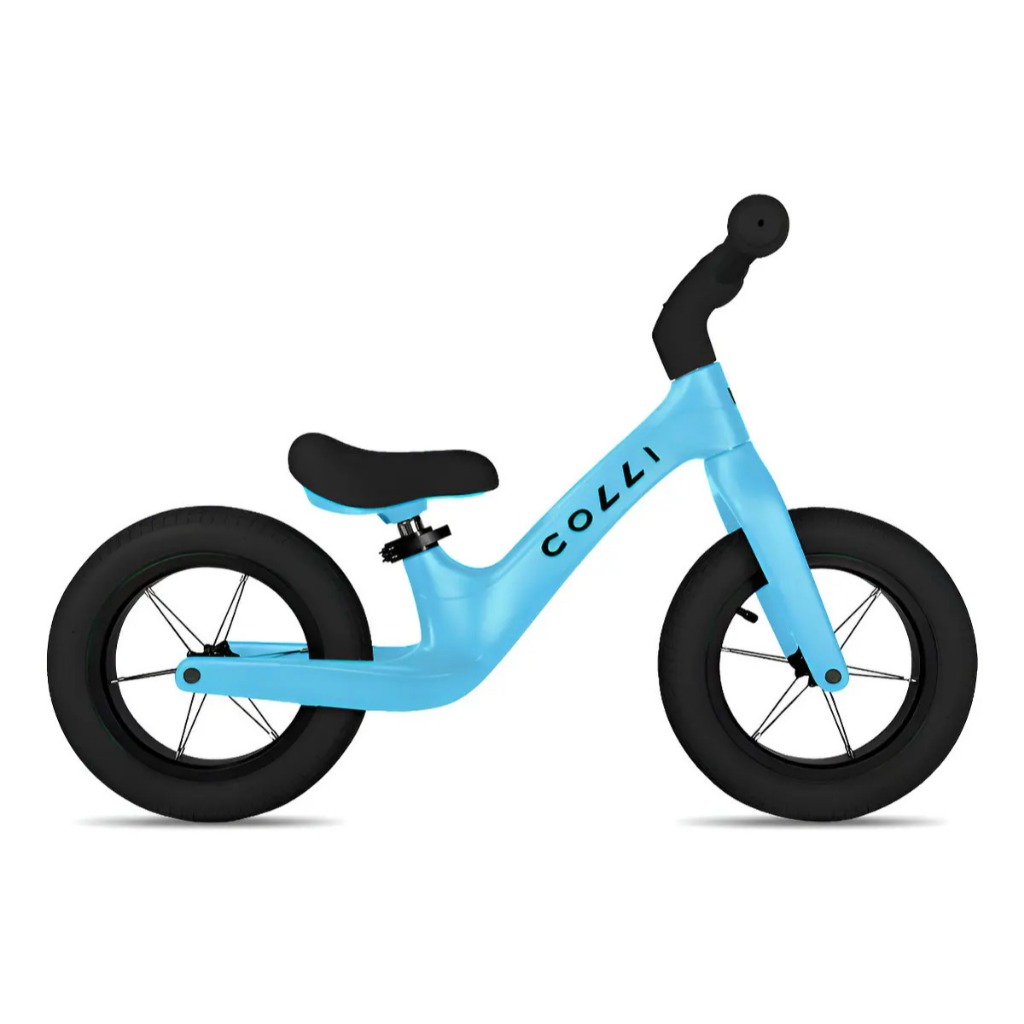 Bicicleta de Equilíbrio Infantil Aro 12 Colli Azul Champanhe | Sem Pedal | Leve e Resistente | Coordenação Infantil