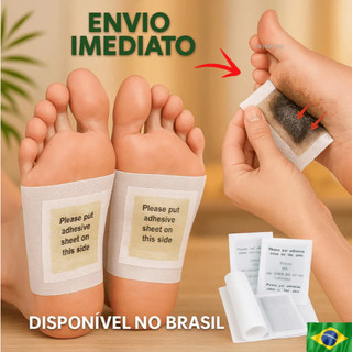 Kit Adesivo Relaxante Para Pés Reduz Inchaço e Remove Impurezas