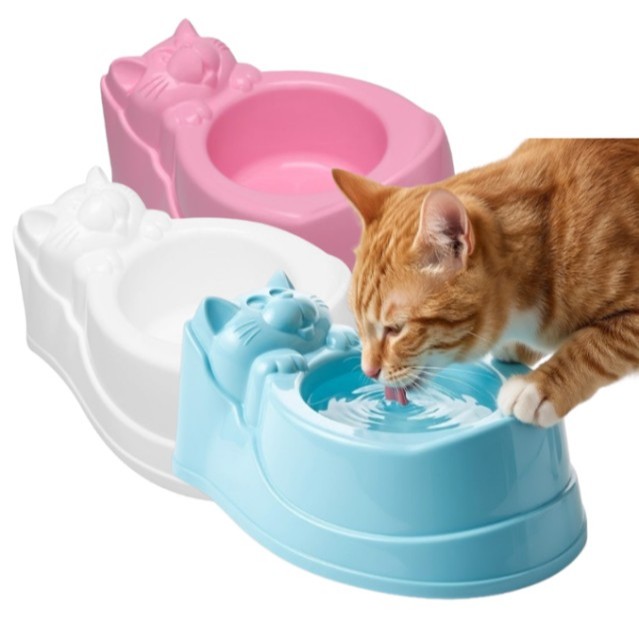 Comedouro e Bebedouro Elevado Para Gatos Ergonômico Protege Coluna Bebedouro Pet Divertido Livre De BPA