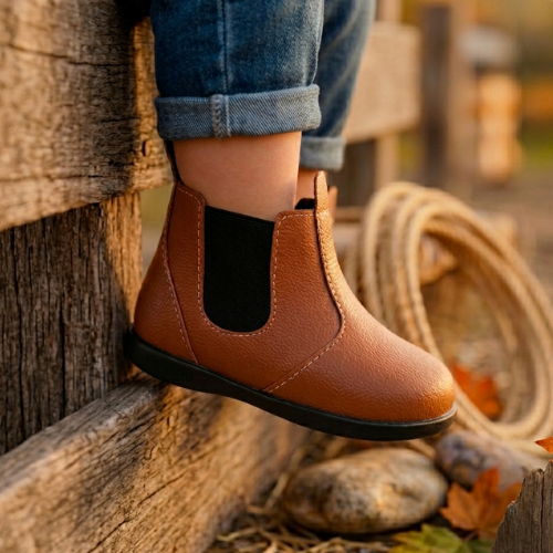 Botina Infantil Masculina Jeca Direto Da Fábrica Bota Country Menino Resistente Conforto Premium Café Preto Caramelo