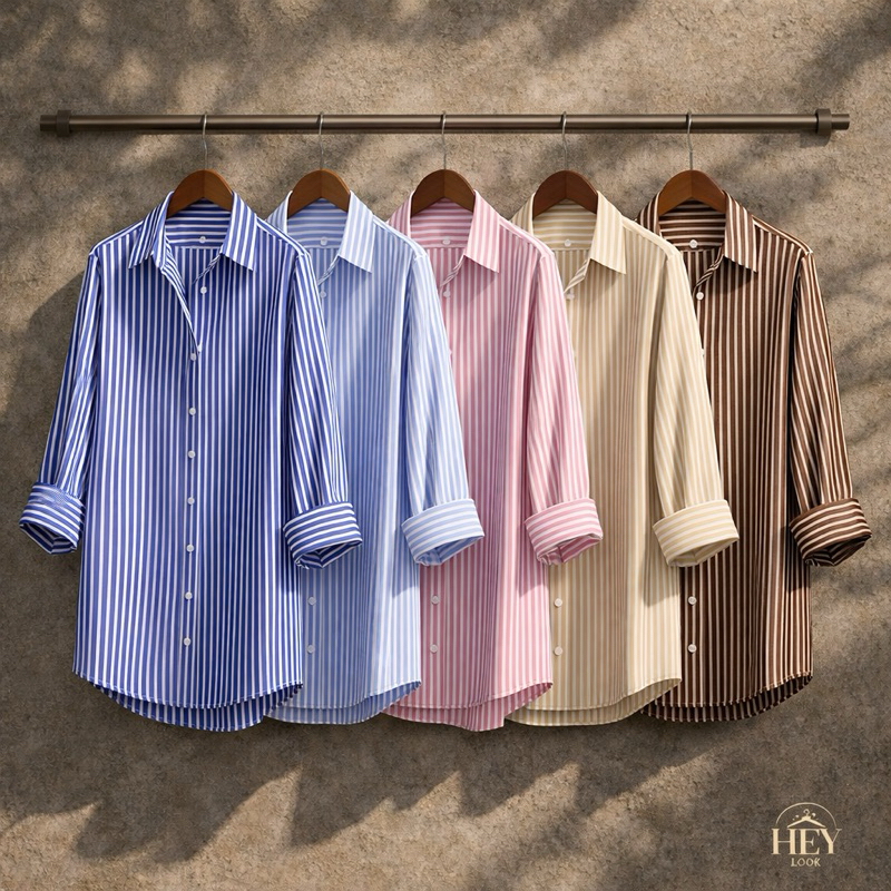 Camisa Social Feminina Listrada Crepe Premium | P ao GG - Blusa Elegante e Confortável