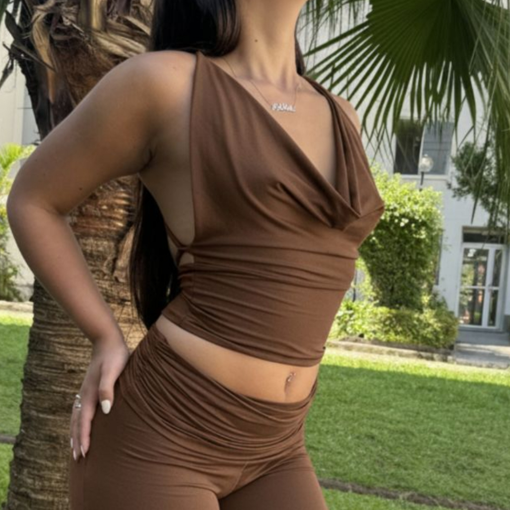 Top Blusa Costas Nuas Decote Degagê Cruzado