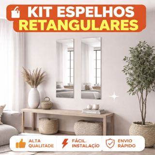 Espelho Kit 2 Unidades 70x20cm Multiuso Decorativo + Fita Dupla Face em Oferta na Shopee