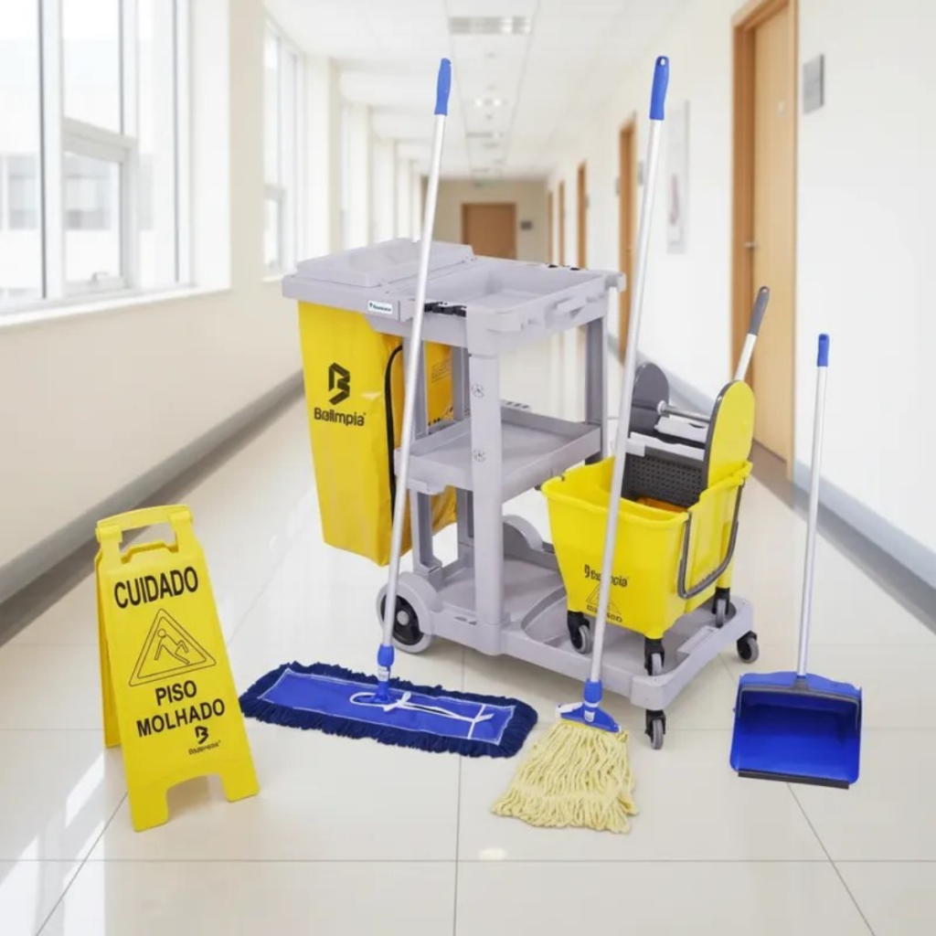Kit Carrinho De Limpeza Profissional América Bralimpia