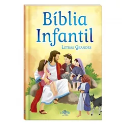 Bíblia Infantil Ilustrada - Letra Grande e Capa Dura | Desenhos Coloridos | Azul e Rosa e Amarela | Mini Livros Bíblicos