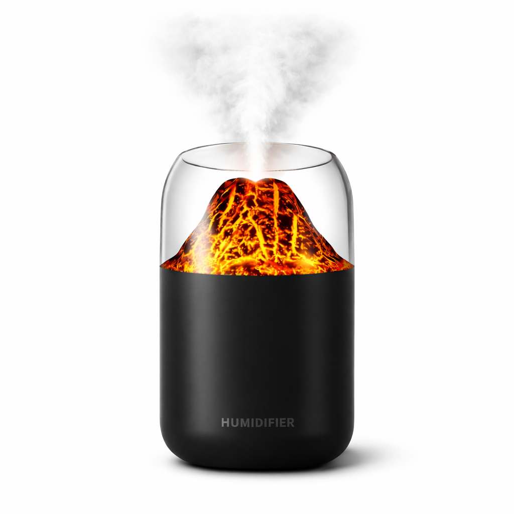 Umidificador Vulcão Usb Difusor De Aroma Led Colorido Portátil Silencioso Para Casa E Escritório