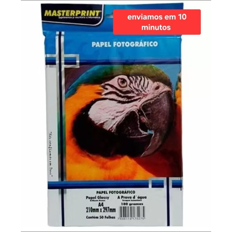 papel fotográfico glossy a4 180g  masterprint 50 unidades