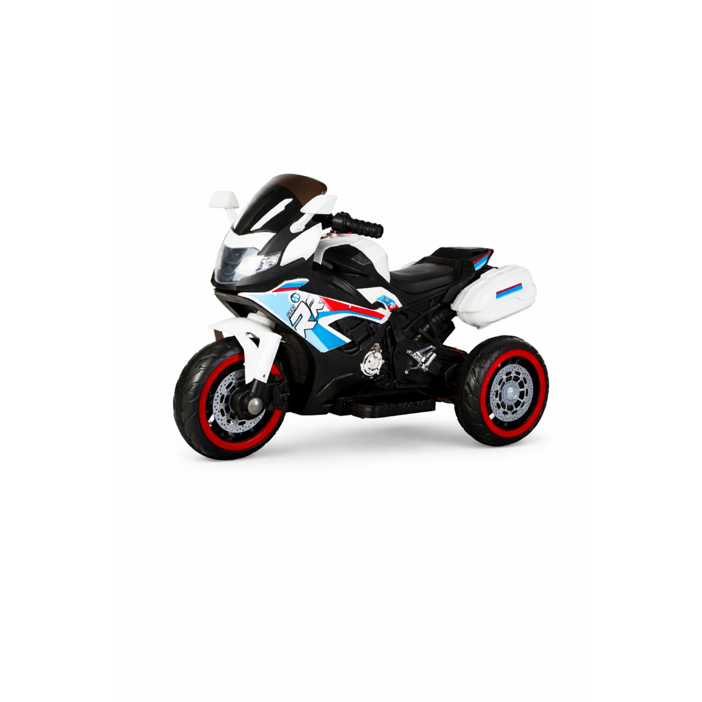 Mini Moto Elétrica Infantil 3+ Anos Bivolt Som Música Buzina Recarregável Até 30kg Branca